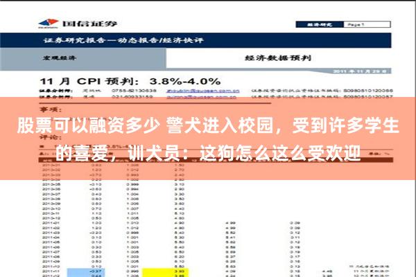 股票可以融资多少 警犬进入校园，受到许多学生的喜爱，训犬员：这狗怎么这么受欢迎