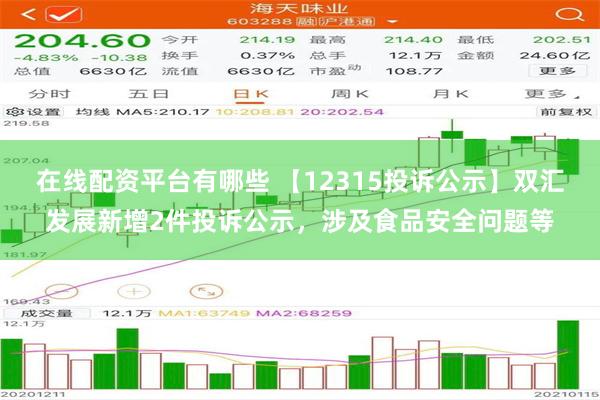 在线配资平台有哪些 【12315投诉公示】双汇发展新增2件投诉公示，涉及食品安全问题等