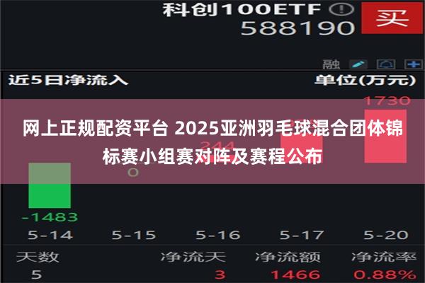 网上正规配资平台 2025亚洲羽毛球混合团体锦标赛小组赛对阵及赛程公布